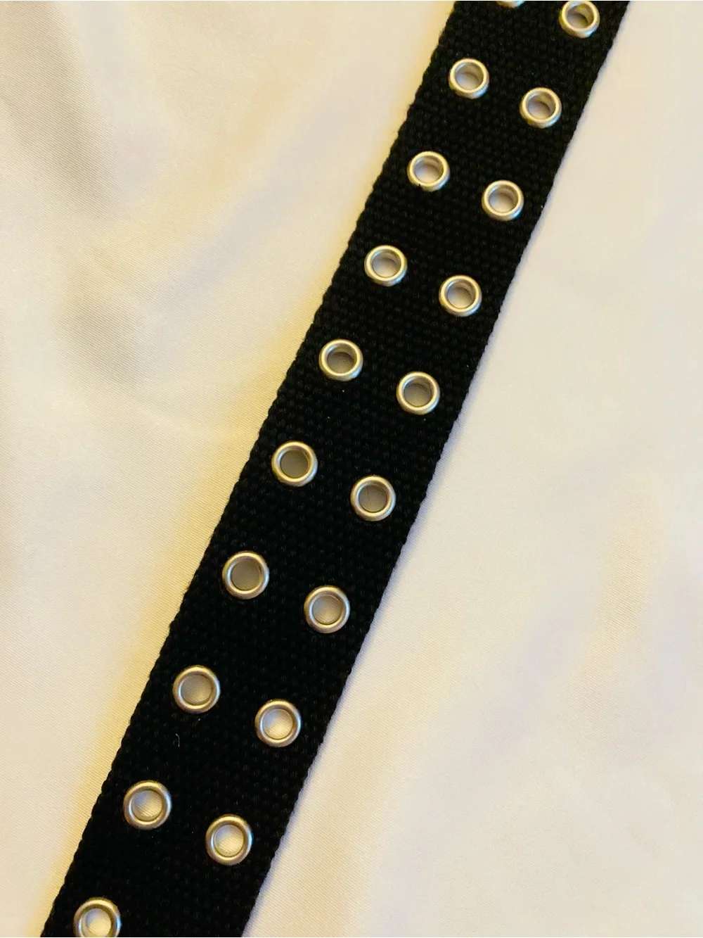 Kids Black Grommet Canvas Belt with Silver Buckle Size MEDIUM